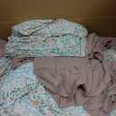 BLOOMHAVEN King Comforter Set - 7 Pieces Ruffle Pink Bedding Sets, Shabby Chic Farmhouse Bed in a Bag King with Ruffle Comforter, Floral Sheets, Pillowcases & Shams
