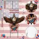 Amyhill 4th of July Outdoor Decor Patriotic Eagle Metal Garden Stakes 250th Anniversary 1976-2026 Decorative Red White Blue Yard Signs with Stakes for Independence Day America Garden Lawn Decorations