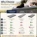 CYMULA Memory Foam Camping Mattress Pad,Sleeping Pad for Camping,Non-Slip Bottom Floor Car Mattress Bed with Retaining Portable Roll up Mattress Pad Mat for Travel Truck Guest Bed Tent, Size: Twin XL:80*38*3
