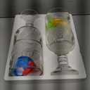 Chefcaptain Margarita Glass Schooner- 21.5 Oz Set of 4 Extra Large Goblet With Clips ZERO LEAD Crystal Style Shrimp Cocktail, Coronaritas, Margaritas Set Of 4 With 4 Color Clips