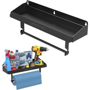 UNITEDPOWER Hand Tool Tray with Paper Holder, 2-in-1 Wall Mount Hardware Small Tools Rack, Storage Organizer for Workshop, Shed, Garage, Holds 40 lbs