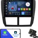 Android 10 Double Din Car Stereo for Subaru Forester 2008-2012 Impreza 2008-2011 with 9 Inch Touchscreen Radio Built-in Wireless Carplay/Android Auto/GPS/Bluetooth/FM/AUX-in/Steering Wheel Control