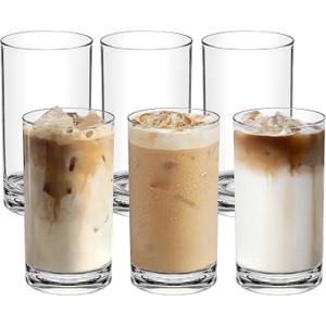 Shatterproof Plastic Drinking Glasses Set of 6, 17 Oz Clear Unbreakable Tumblers for Kitchen, Poolside & Patio – BPA-Free, Dishwasher-Safe, Acrylic Cups That Look Like Glass, 6 Count
