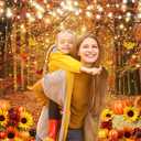 Autumn Maple Forest Photography Backdrop 7x5ft Fall Harvest Photo Backdrop Thanksgiving Background Pumpkin Decoration Party Backdrops for Farm Party Banner Supplies