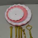 2 PCS 3 Tier Cupcake Stand Holder, Plastic Cupcake Holder Towel with Multiple Layers of Trays, Used for Cupcakes, Donuts, Fruits, Etc., White (White+Pink)