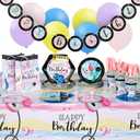 Sparkle and Bash 207 Pieces Music Birthday Party Supplies with Plates, Napkins, Cups, Tablecloth, Cutlery, Banner, Favor Bags, Balloons (Serves 24) - Birthday Decorations - Party Supply