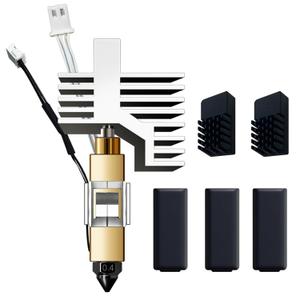 Compatible with Elegoo Centauri Carbon Hotend, Pre-Installed 0.4mm Hardened Steel Nozzle, Extruder kit, Heat Sink Installed, Comes with 2 Silicone Socks and 2 Nozzle Wipe