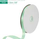 2 x uxcell Satin Ribbon, 5/8 Inch x 100 Yards Pale Green Single Face Polyester Satin Ribbon for Gift Wrapping, Crafts, Wedding Party Decorations, Bow Making