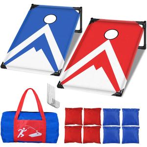 NZQXJXZ 3x2 ft Portable Cornhole Board Set Indoor Outdoor with 8 Bean Bags and Carrying Bag Cornhole Game for Kids Adult, Backyard, Lawn, Beach Camping Corn Hole Toss Game Set