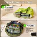 4 pcs Clear Zipper Pouches,Hard Shell Zipper Case, Toiletry Bag for Travel, CLear Diaper Bag, Toiletry Pouch, Travel Organizer, Cosmetic Bag,Toy Storage Bins (M+3S) (Mint Green)