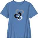 SOLY HUX Women's Heart Graphic Tee Shirts Crew Neck Short Sleeve Tops Classic Summer Tshirt (L)