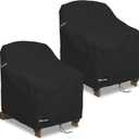 ANartcle Patio Adirondack Chair Cover 2 Pack,600D Waterproof Heavy Duty Outdoor Chair Covers,Adirondack Chair Covers(30W x 34D x 36H inches),Patio Furniture Covers,Black
