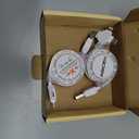 3 in 1 Retractable Multi Charging Cable, 2Pack Multi Fast Charging Cord Retractable Charger Data Sync Cable with iPhone/Type-C/Micro USB Ports for Cell Phones, iPhone Series, Galaxy Series,PS,Tablets (White)