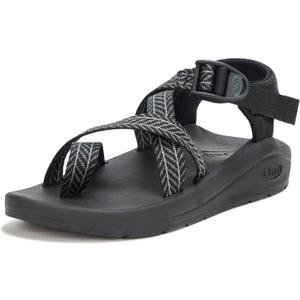 Chaco Women's CUSHZ Toe-Loop Sandal, Frond Black, 8