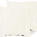 Nestl Soft Pillow Shams Set of 2 - Double Brushed Microfiber Pillow Covers - Hotel Style Premium Bed Pillow Cases, with 1.5 Decorative Flange, Euro 26"x26" - Off White