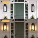 19" Large Porch Lights Outdoor, 2-Light Black Outdoor Wall Light, 2 Pack | Outside Wall Mounted Lighting Fixture with Clear Glass, Waterproof Modern Exterior Farmhouse Wall Lamp for Garage Decor, 19" Ordinary
