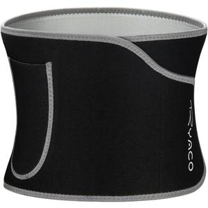 Ryaco Waist Trimmer, Waist Trainer for Women Men, Neoprene Sweat Band, Slimming Stomach Wrap for Workout, Adjustable Sizes (Large, Grey)