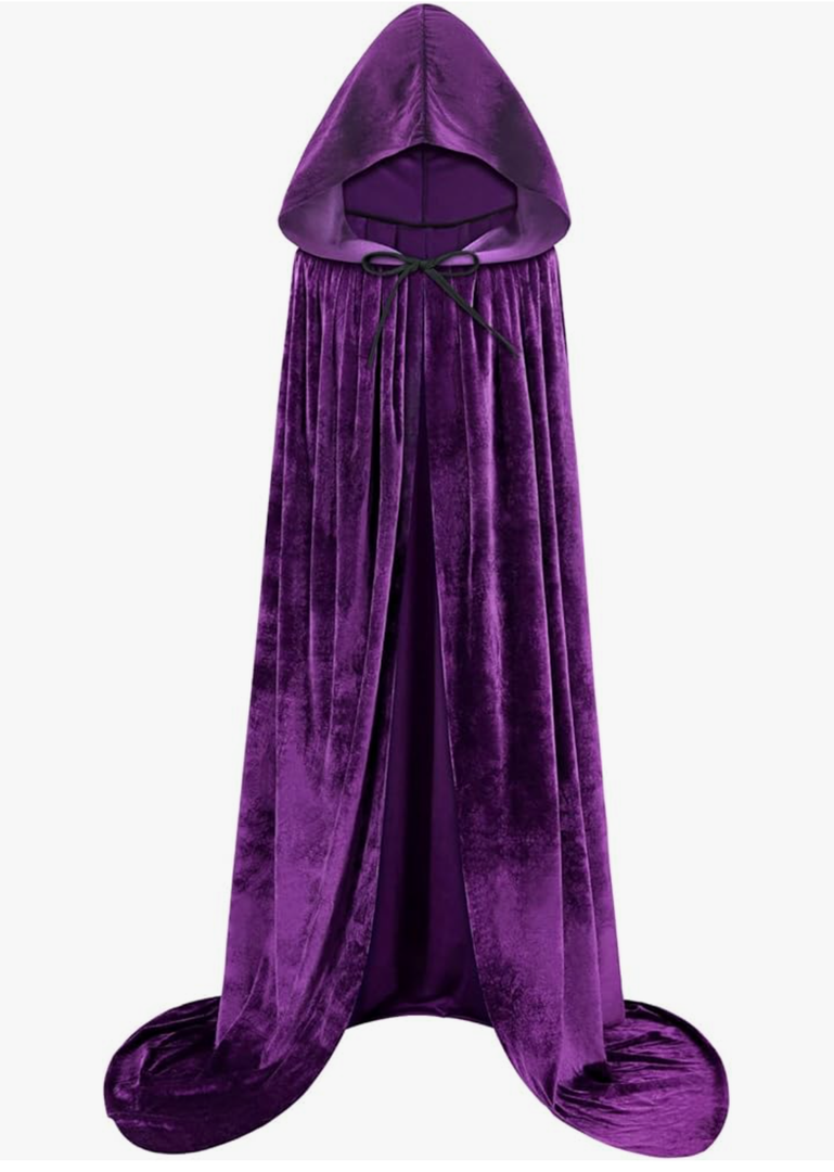 Sarfel Hooded Cloak Velvet Cape with Hood Halloween Capes Women Witch Costume Vampire Cloak Wizard Robe Men Cosplay Costume 30*64