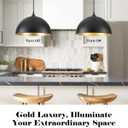 Black Pendant Lights Kitchen Island 2 Pack, 14 Inch Large Dome Pendant Light, Black and Gold Farmhouse Pendant Light, Island Pendant Lights for Kitchen, Dining Room, 14"x2