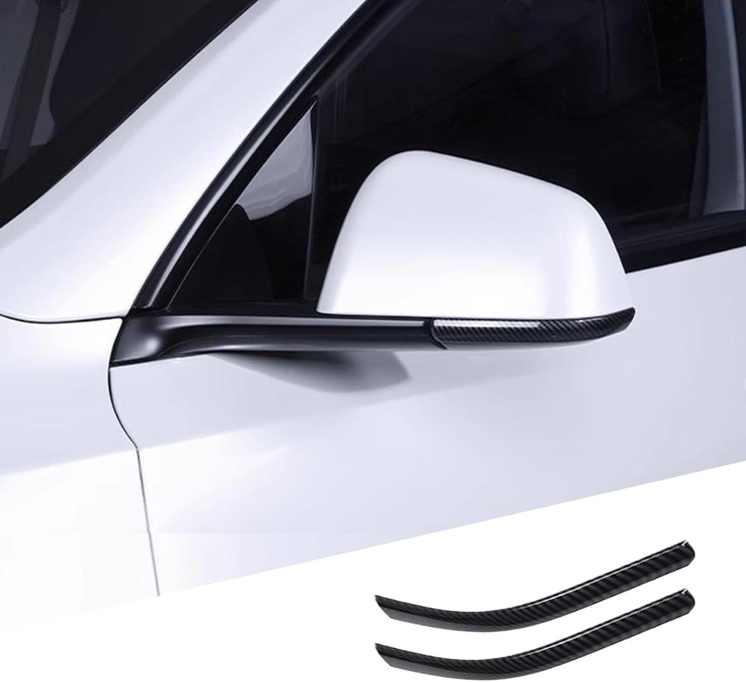 Side Mirror Trim Strip for Tesla Model Y, fit for Tesla Y Exterior Accessories (Glossy Carbon Fiber Pattern, Model Y)