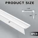 Zonon 4 Pack RV Insert Roof Trim with 3/4" Leg 48inch Length Exterior Molding RV Roof Trim, Aluminum(White)