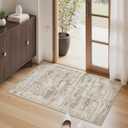 Soalmost 2x3 Washable Rugs for Kitchen, Floor, Entryway, Powder Room Small Area Rug Non-Slip Vintage Low Pile Throw Door Mat Brown