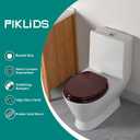Toilet Seat, Solid Wood, Rubber Wood, High Gloss Finish, Mahogany Red, PIKLiDS (Round)
