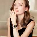 STIROLL Slim Metal Band Compatible with Apple Watch 41mm 40mm 38mm 42mm(Series 11 10) Women, Stylish Thin Stainless Steel Chain Straps for iWatch Bands Series 9 8 7 6 5 4 3 2 1 SE, Silver Gold
