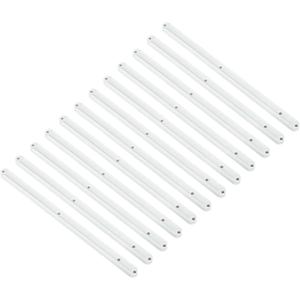 uxcell Drawer Slides, 12Pcs 300mm - Plastic Drawer Rails, Side Mounted Grooved Guide Rails for Cabinet Drawers Bedside Tables Wardrobe Dressers (White)