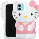 Cartoon Case for iPhone 14 6.1"2022, Fashion Cute 3D Kawaii Soft Silicone for Bear Protective Gel Shockproof Gel Back Cover for Kids Women Girls Boys (Pink-1)