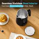 Seehot 850ml Small Electric Kettle Temperature Control,800W Double Wall Electric Tea Kettle of 304 Stainless Steel,5 Temp Presets,Hot Water Kettle Electric,Auto Shut Off for Tea and Coffee-Black