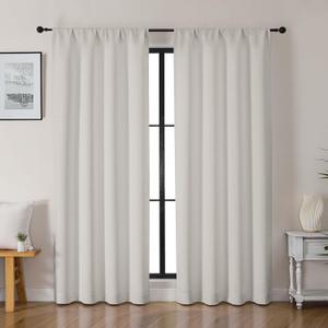 Gwine Natural Light Filtering Curtains for Living Room 72 inches Long, Noise Reducing Room Darkening Window Treatment Curtains for Bedroom, Farmhouse Decor with Rod Pocket, Each 40" Wx72 L,2PCS