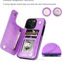 Vaburs Compatible with iPhone 16 Pro Max Case Wallet with Card Holder,Embossed Butterfly Pattern PU Leather Double Buttons Flip Protective Shockproof Cover for Magnetic Car Mount 6.9 Inch (Purple)