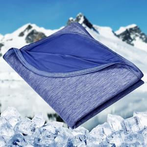 HOMFINE Cooling Blankets for Hot Sleepers - Oversized Summer Blanket Thin Lightweight Breathable Soft Double Side Enhanced Cooling for Bed Couch, Keep Cool for Night Sweats (Dark Blue, 120x120 inches)