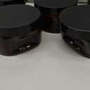 8 oz Amber Plastic Cosmetic Jars Leak Proof Container with Black Lid for Cream, Lotion, Powder, ointment, Beauty Products etc, 6 Pcs.