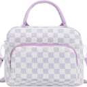 GASSDA Lunch Box for Women Insulated Lunch Bag Women Adult Cute Lunch Bags Reusable Lunchbox Cooler Tote Bag for Work Picnic (Purple Plaid)