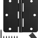 Door Hinges Matte Black - 42 Pack Black Door Hinges 3.5 Inch Rounded Interior Door Hinge with 1/4" Radius Corners - Black Hinges for Doors 3 1/2 Inches Flat Iron Residential Door Hardware