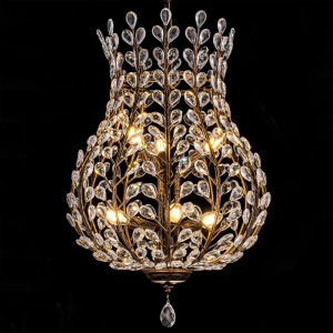TOCHIC Vintage Crystal Chandelier, 6 Lights Farmhouse Antique Bronze Chandelier for Dining Room, 16.7" Hanging Ceiling Pendant Light Fixture for Foyer, Living Room, Bedroom, Hallway, Entryway