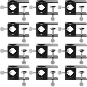 Ferraycle 12 Pcs Deck Torch Clamp Metal Black Torch Mount Holder Outdoor Pole Clamp Universal Porch Rail Accessory