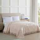 Beatrice Home Fashions Full, Blush, Lotus Medallion 100% Cotton Chenille Bedspread, Soft, Cozy, Lightweight, Fringe
