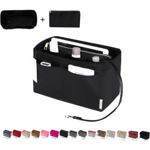 ZTUJO Purse Organizer Insert, Felt Bag Organizer with Metal Zipper, Handbag & Tote Shaper, For Speedy Neverfull Tote, 7 Sizes