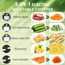 5-In-1 Vegetable Chopper Electric,Stainless Steel Chopper With Slice Strips