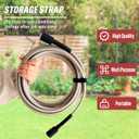 Pressure Washer Hose 50 FT, 1/4" PVC Gray Power Washer Hose, 3300 PSI Kink Resistant Pressure Water Hose, M22-14mm Extension Hose Replacement for Home Use