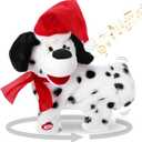 Singing Twerking Dog with Music Animated Christmas Toys Plush Interactive Singing Dog Toy Figures with 8 Songs and Lights Repeat What You Say, Xmas Gift