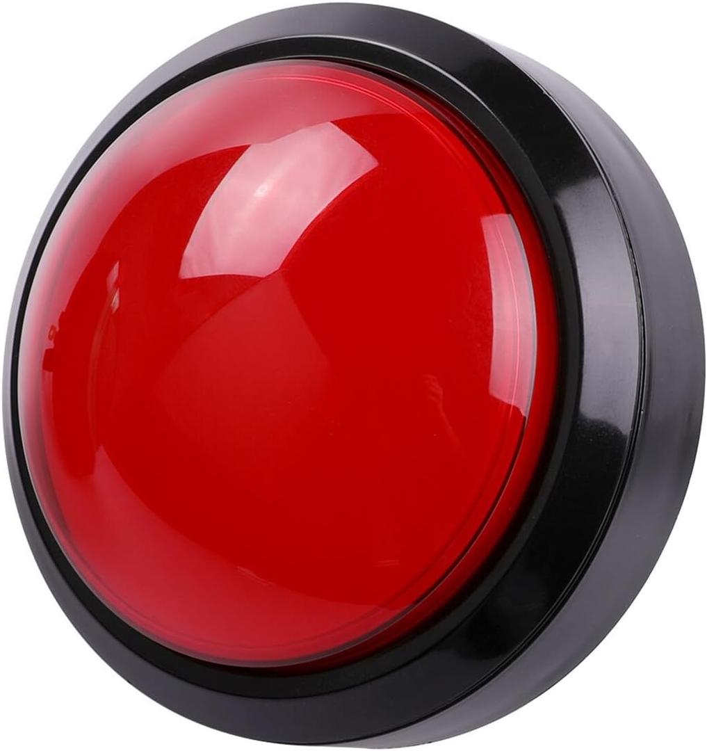 5v 100mm Dome Shaped Jumbo LED Illuminated Self-resetting Push Button Switch for Arcade Game Projects , Pop'n Music DIY Projects & Mame DIY Projects Red Color