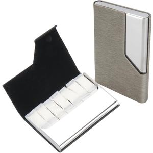 2 Packs Leather Stainless Steel Container for Zyn | Nicotine Pouches | Caffeine Pouches, Discreet Pouch Case with Magnetic Closure, Lock in Freshness & Flavor, Holiday Gifts, Black and Grey