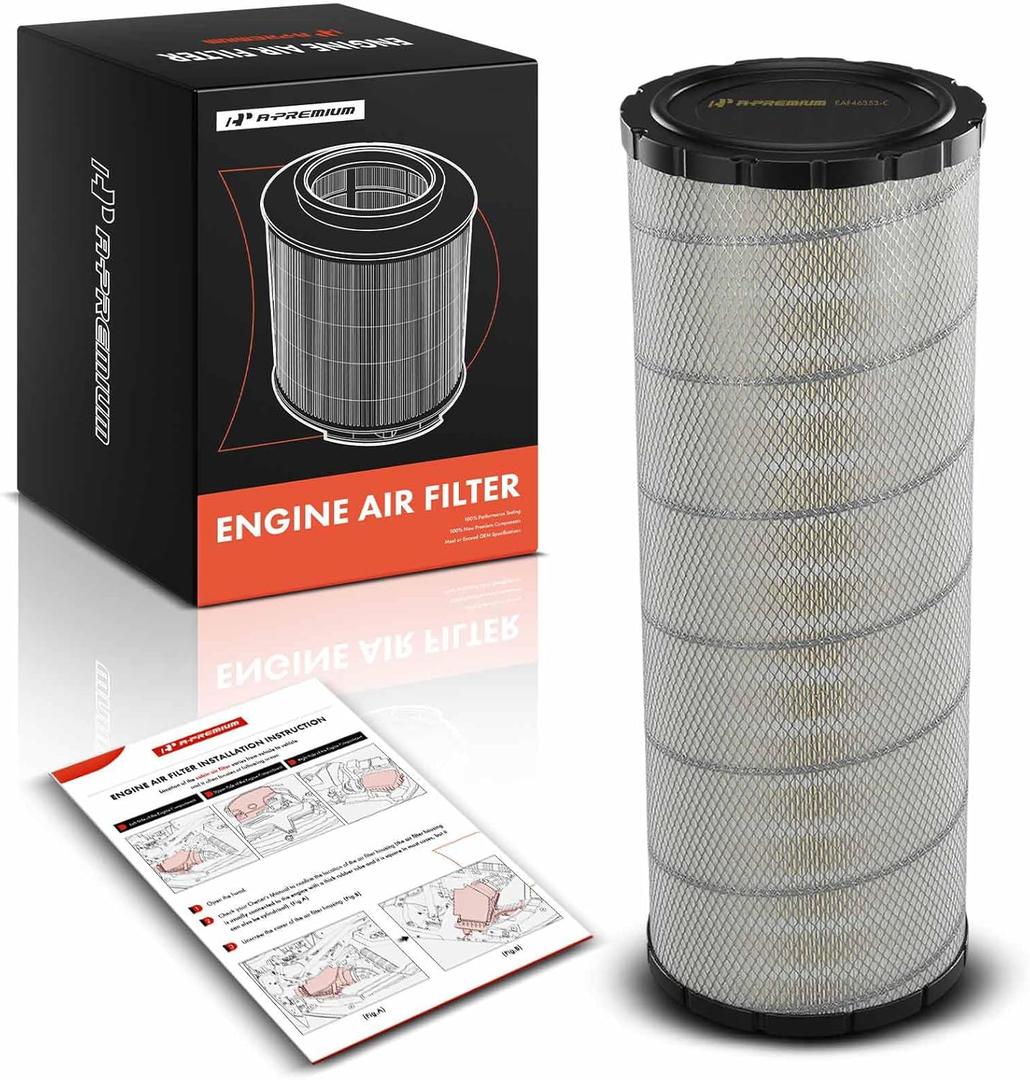 A-Premium Engine Air Filter Compatible with Mack Anthem 2019-2025, CH 1989-2003, CL 1991-2003, CX 2000-2005, CXN 2004, CXU 2014-2016, GU4 2012-2017, GU5 2012-2016, LR600 2016-2019, LR