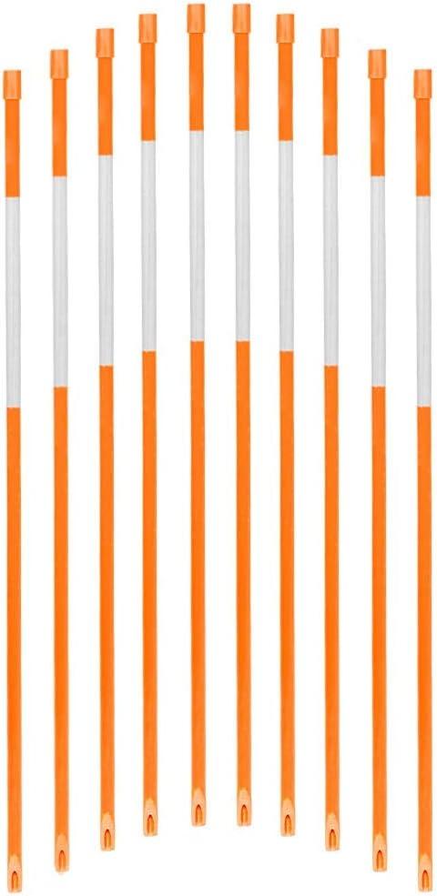 36-Inch Reflective Driveway Markers, Hollow Driveway Poles for Easy Visibility at Night, 1/4 Inch Diameter Snow Stakes Driveway Reflectors, Orange, 20 Pcs