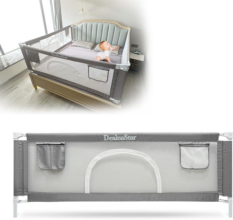 Bed Rail for Toddlers and Kids, 38" Adjustable Safety Bed Guard with 28 Height Gears,Universal Bedside Rail Fit Twin/Full/Queen/King/Cal King Mattresses 38"x28"（96cmx72cm）(one side)