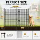 4 Panels No Dig Garden Fence with Gate, 48in(H) 10.5ft(L) Decorative Metal Outdoor Dog Fence, Rustproof Pet Fencing for Yard, Patio, Flower Bed -Temporary Fencing| Easy to Install